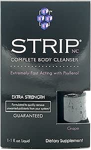 Wellgenix Strip NC Herbal Cleanse Detox Drink, 1 oz - Body Detox & System Cleanse, Grape Flavor - Flush Your System of Toxins for a Full Body Detox Cleanse
