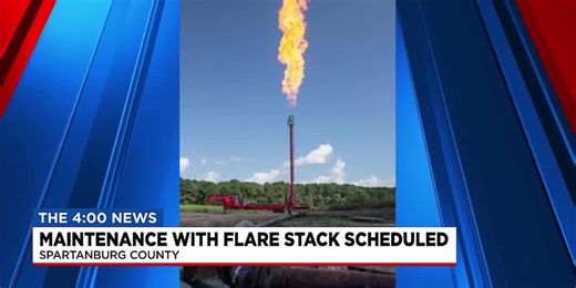 Flare stack work scheduled in Spartanburg County