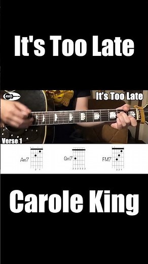 It's Too Late Carole King Guitar chords #Shorts