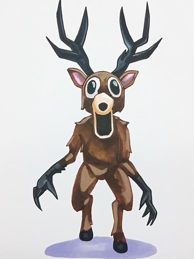 Drawing Deer in 99 Nights in the Forest Adventure