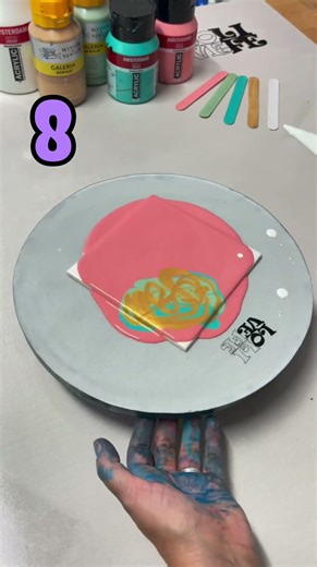 March Challenge Day 8 | FUN Color Combination Acrylic Pour | Fluid Art with Cells by MarjoleinART