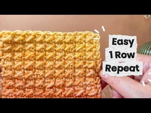 Even Moss Stitch Crochet Tutorial | Easy 1 Row Repeat