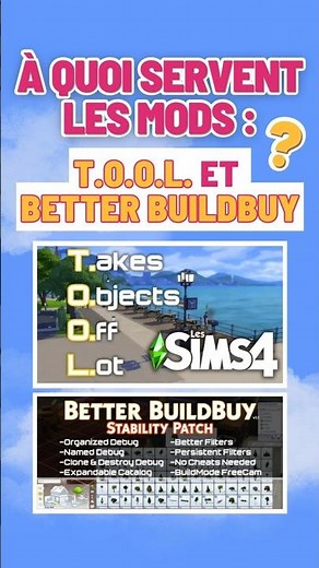 A quoi servent les mods TOOL et Better Buildbuy ? Sims 4