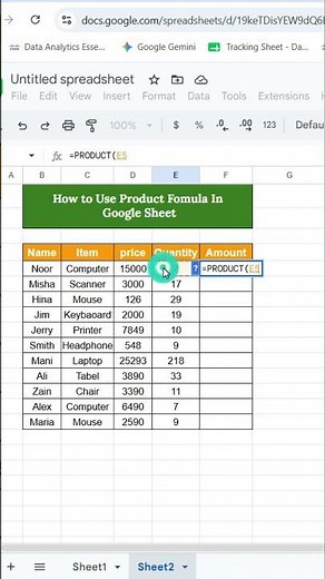 How to Create a Product List in Google Sheets