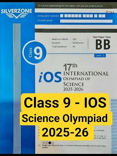 class 9 International Science Olympiad Question Paper 2025-26 | Class 9 Science olympiad 2025-26 |