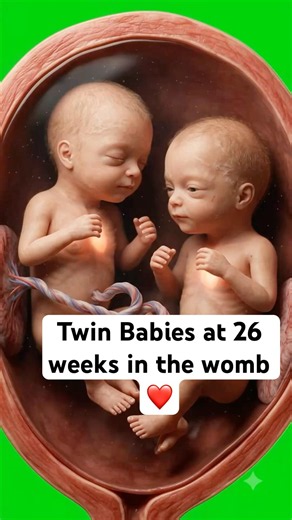 Twin Babies at 26 Weeks in the Womb 👶👶❤️ #twins #pregnancy #26weeks #babydevelopment #womb #fetus