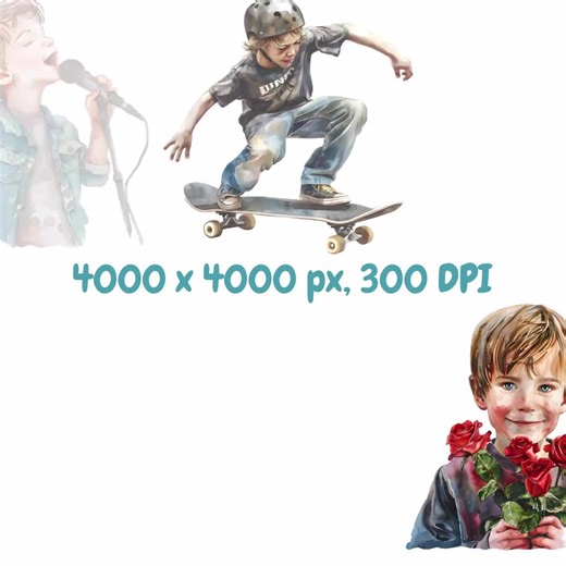 Watercolor Cute Boys Clipart Bundle, Teenage Boy Clipart, Children Illustrations, Transparent PNG Graphics, Commercial Use - Etsy