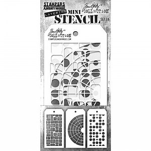 Stampers Anonymous - Tim Holtz - Layering Stencils - Mini Set 59