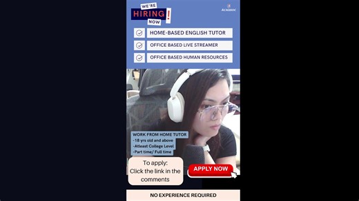 📌 Job Opening: -Work From Home English Tutor -Native Speaker English Tutor -Office-based HR -Office-based Live Host APPLY NOW! | Acadsoc Online English Tutor Club