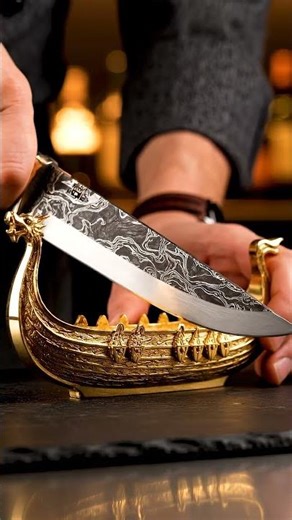 Solid Gold Viking Ship Precision Slice ASMR That Feels Strangely Hypnotic And Luxurious