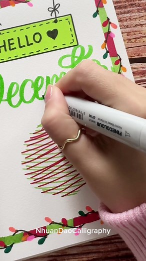 Hello December ❄️ . . . Material: Karin, Finecolour, Staedtler pen . . . 🌟FREE Gift For You: Do u Want to Try Your Hand at Brush Lettering and Calligraphy? Download This FREE WORKSHEET : “Master 8 Basic Stroke Of Brush Lettering” For Beginners 👉You Can Find The Link in My Bio or Visit: nhuandaocalligraphy.com . . . #Frontpage #BulletJournalCover #NhuanDaoCalligraphy #Calligraphy #BrushLettering #ModernCalligraphy #HandLettering #Lettering #Handwriting #Handmade #DIY #artreels #reels