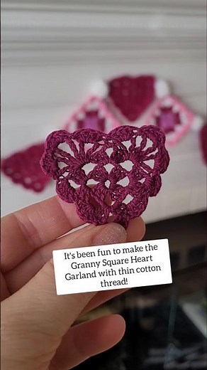 💟 Crochet Granny Square Heart with thread!