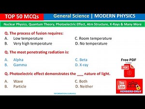 Modern Physics MCQs | Top 50 MCQs | NEET | Physics MCQs | General Science for Competitive Exams