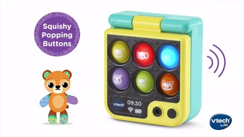VTech Baby Press and Squish Flip Phone Toy with Light-up Popping Buttons