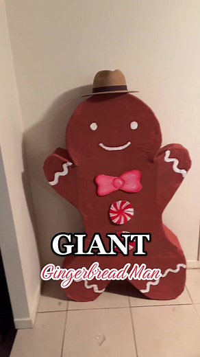 DIY Giant Gingerbread Man Christmas Decor Tutorial