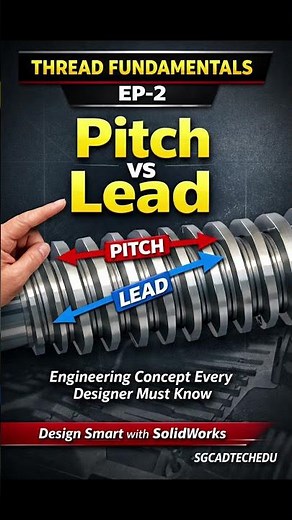 Pitch vs Lead Explained | Thread Fundamentals EP-2#ThreadPitch #MechanicalDesign#Concepts#SolidWorks