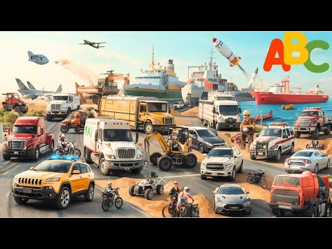 ABC Vehicles Song for Kids | A to Z Transport Learning | Alphabet with Vehicles | Educational Video