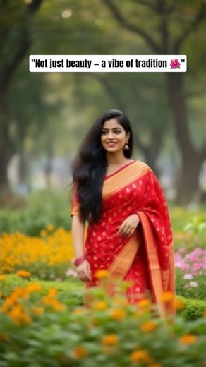 ✨ Traditional Beauty in Saree Walking Gracefully in Nature 🌿 | Indian Culture Vibes