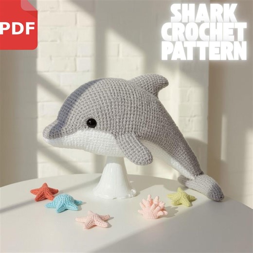 Dolphin Crochet Pattern PDF: Amigurumi Plush Toy - Beginner Friendly - Etsy