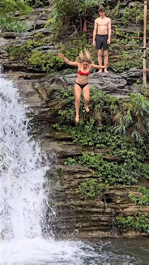 Explore the stunning waterfall with an angel #travel #waterfall #nature