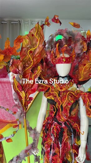 Fire-Inspired Recycled Costume for Rent