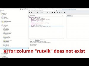 ERROR: column "rutvik" does not exist in pgadmin4/postgres in 2 minutes | node js /sequelize orm