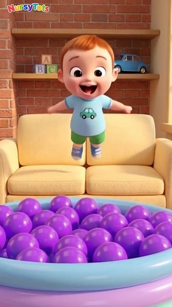 Jumping in the Ball Pit! 🔴🟢🔵 Learn Colors for Toddlers #shorts #kidssongs