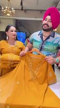 Mustard Yellow Colour Soft Cotton Semiformal Straight Suit with Heavy Embroidery work on sleeves &