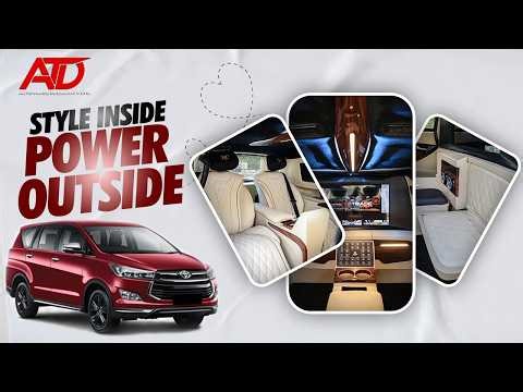 Luxury Car Interior Modification – Toyota Crysta Diamond Stitched Seats & Elegant Design🚘