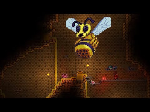 Terraria 1.4 Master Mode - Queen Bee Boss Fight