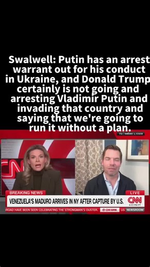 Swalwell: Putin has an arrest warrant out for his conduct in Ukraine, and Donald Trump certainly is not going and arresting Vladimir Putin and invading that country and saying that we're going to run it without a plan.