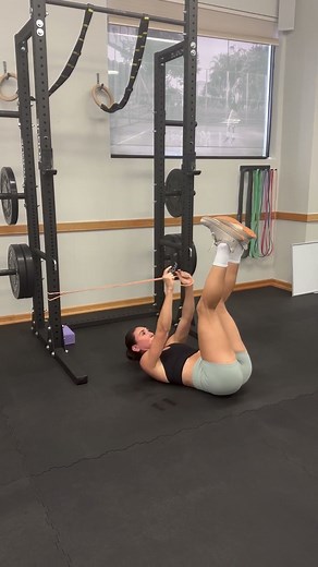 banded toe touch crunch