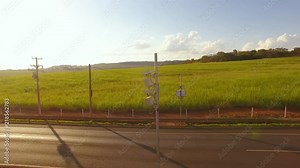 Traffic radar with speed enforcement camera in a highway. Automatic number plate recognition used for the detection of average speeds