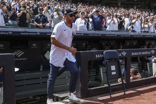 WATCH: Derek Jeter chants take over Yankee Stadium after iconic introduction by Bob Sheppard's voice on Old Timers' Day