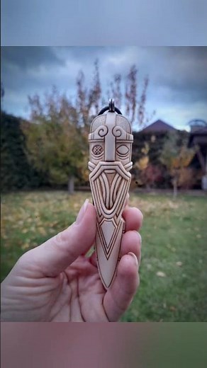 Spear amulet with God Odin depiction| Hand-Carved Viking Art from Moose Antler