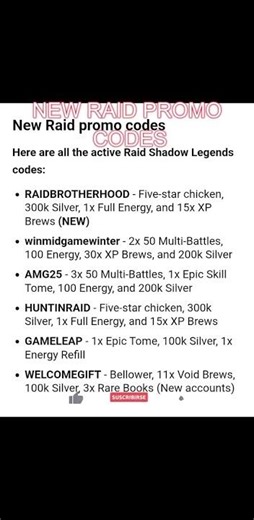 NEW RAID PROMO CODES - 2026