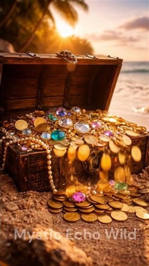 Found a Real Treasure Chest Filled With Gold and Jewels #treasurehunt #discovery #shorts