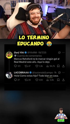 LO TERMINO EDUCANDO 😂 #lacobraaa #futbol #davoxeneize #barcelona #realmadrid #elclasico #mbappe