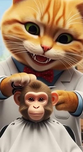 Monkey's Hilarious Haircut Transformation Watch the Ultimate Monkey Grooming Session