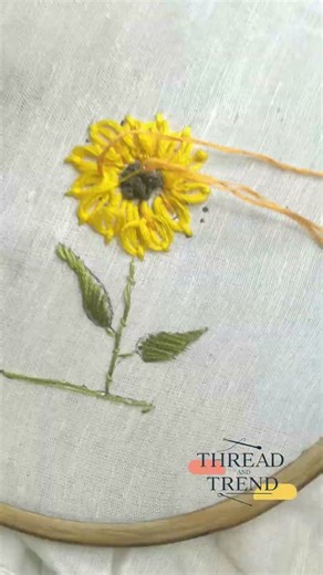 🌻 Sunflower Embroidery Tutorial For Beginners | |#embroideryforbeginners #handbroidery