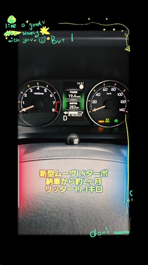 納車から約2ヶ月で最高平均燃費。新型ムーヴRSターボ平均燃費19.4最高。#move #新型ムーヴ#ターボ #車 #燃費 #DAIHATSU#日本車 #軽自動車