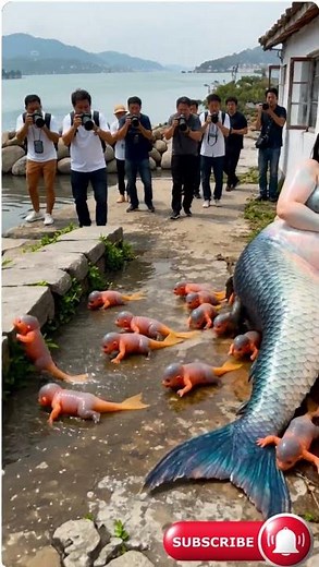 Gorgeous mother Mermaid with adorable baby girls🧜‍♀️ #mermaid #funnyshorts #shorts