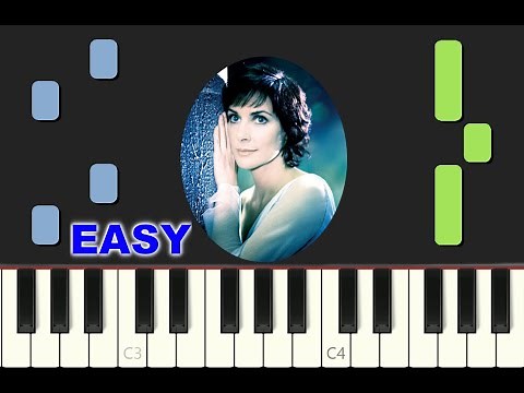 EASY piano tutorial "CARIBBEAN BLUE" by Enya, 1991, with free sheet music (pdf)