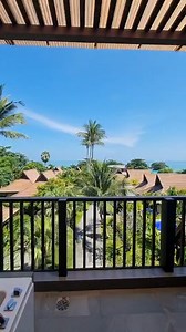 🏝️ Deluxe Seaview rooms at Khanom Beach Resort & Spa offer a luxurious stay with contemporary design and stunning ocean views. Each room accommodates up to three guests within 46 square meters and features a private balcony, a king-size bed, and a spacious bathroom equipped with a separate rain shower, bathtub, and dual washbasins. Guests can relax in the seating area while watching the high-definition LED TV or enjoy the outdoor Jacuzzi overlooking the Gulf of Thailand. Complimentary Wi-Fi is 