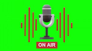 Broadcast mic record animation suitable for podcast, media and entertainment