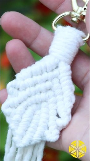 🍃Chaveiro Folha em Macramê!Tutorial no canal! #macrame #macrametutorial #chaveiro