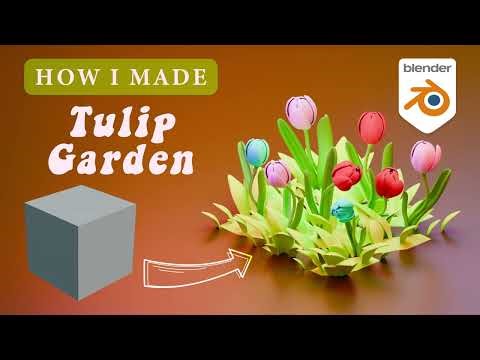 Blender Tulip Garden Tutorial 🌷 | How to Make a Stylized Flower Garden in Blender