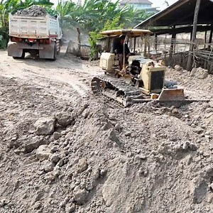 Nicely Starting New PROJECT Best Working Landfill On Lowland Area by Power Dozer Push & 5 Ton Trucks | BulldozeR PoweR