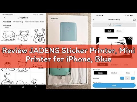 Review JADENS Sticker Printer, Mini Printer for iPhone, Bluetooth Thermal Sticker Maker Machine, Poc