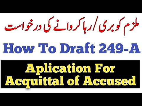 How To Draft Application for Acquittal | Application Format under Section 249-A CRPC